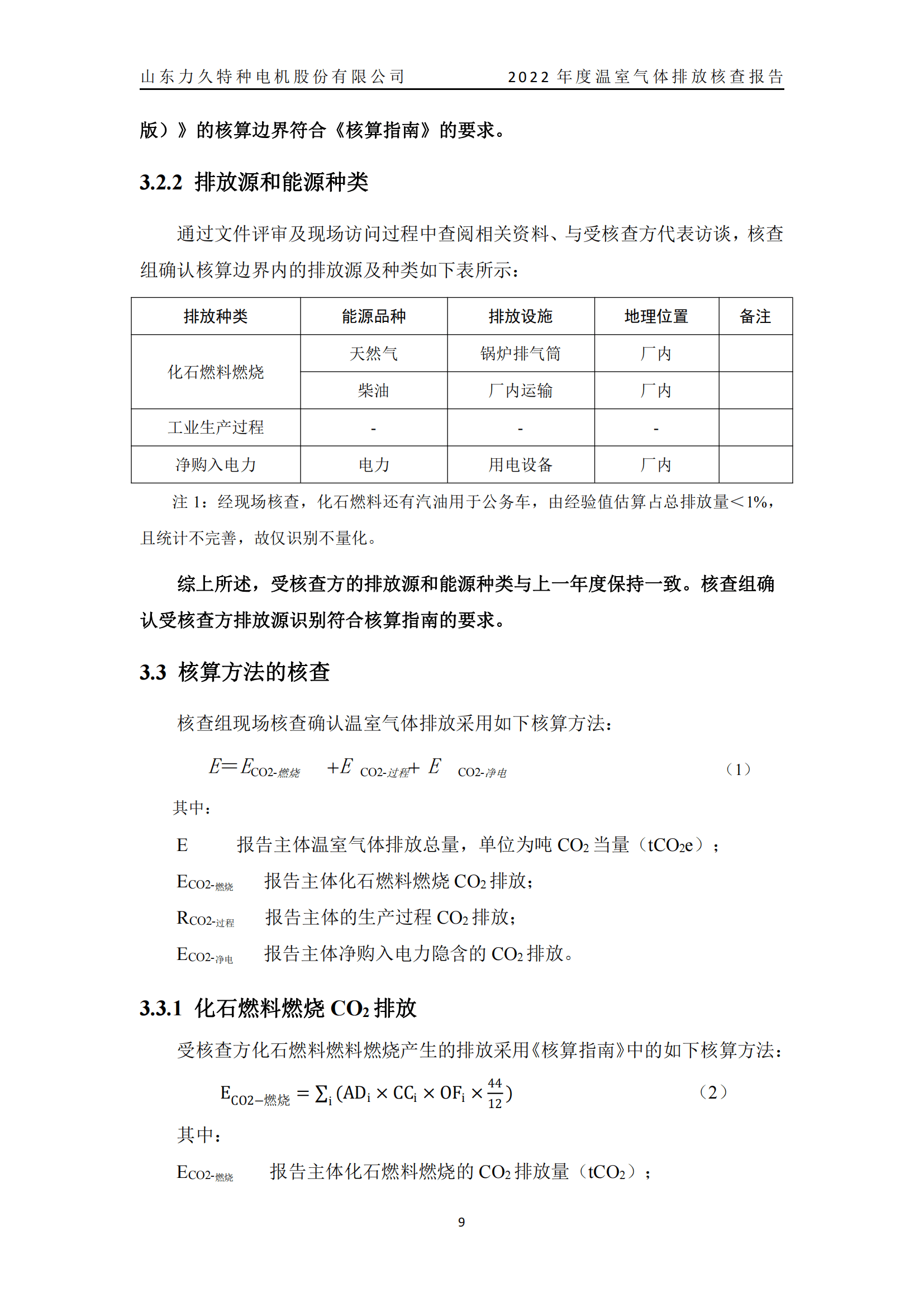 力久電機溫室氣體排放核查報告